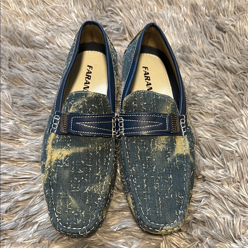 Distressed Denim Men's Loafers